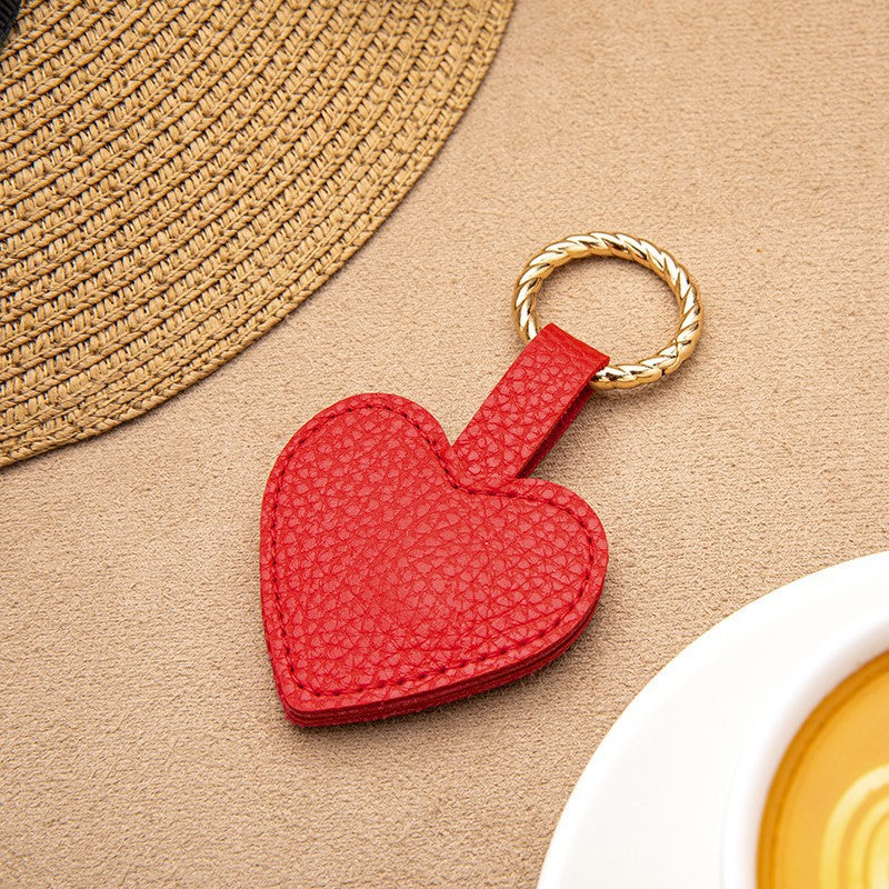 Heart-Shaped Leather Keychain Stornfield