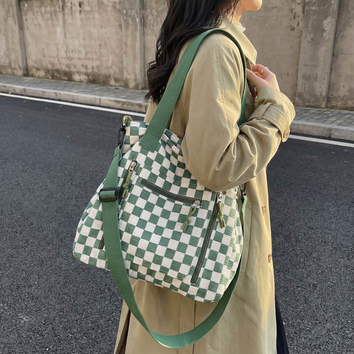 Versatile Checkered Tote Bag Stornfield