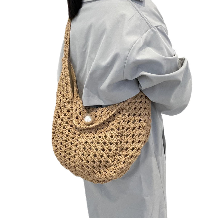 Hand-knotted shoulder bag with bead closure Stornfield