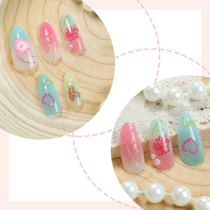 Creative Tropical-Inspired Press-On Nail Art Set Stornfield