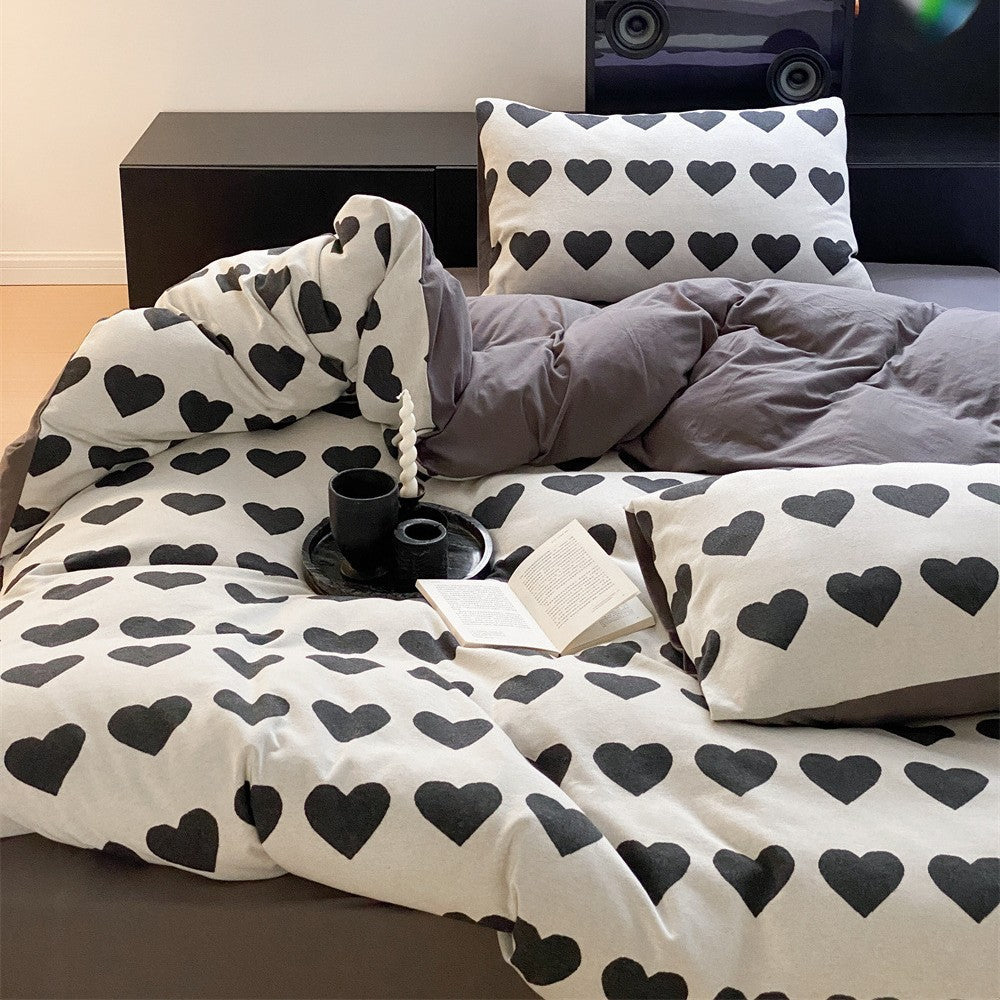 Cherry-Print Cotton Jersey Duvet Cover Set with Matching Pillowcases