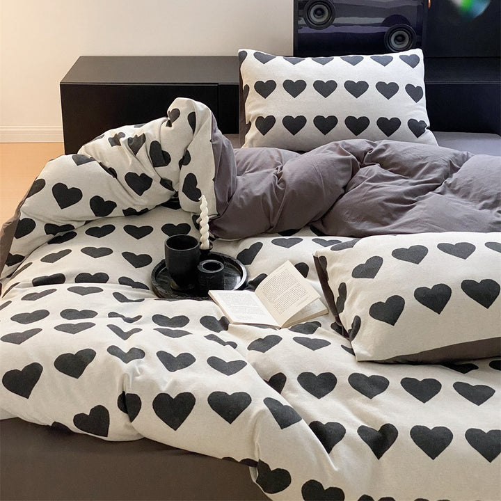 Cherry-Print Cotton Jersey Duvet Cover Set with Matching Pillowcases