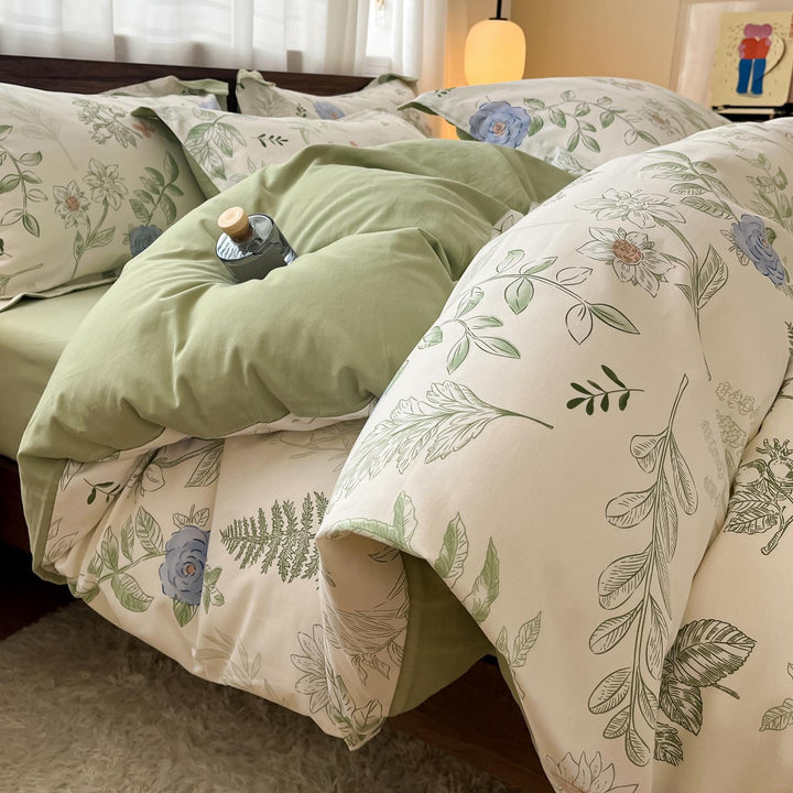 Whimsical Floral Print Duvet Cover Set