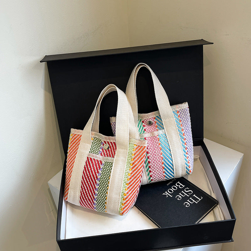 WoColorful Woven Beach Tote Bag Stornfield