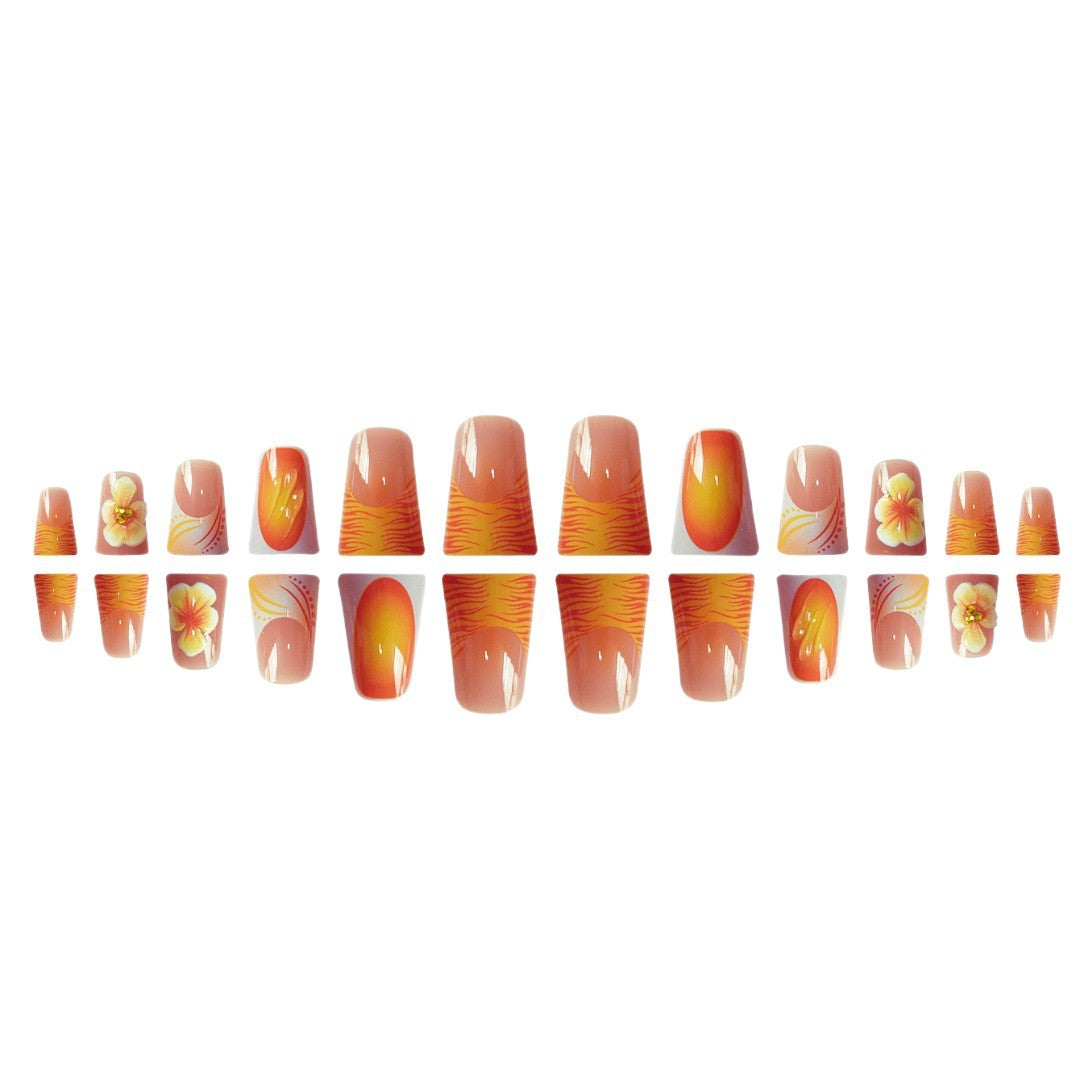 Artistic Floral Press-On Nails Set Stornfield