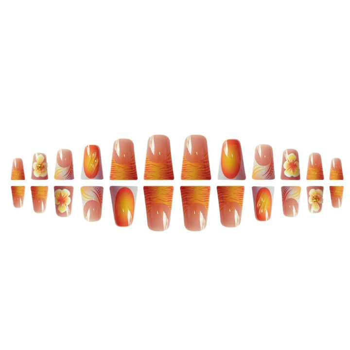 Artistic Floral Press-On Nails Set Stornfield