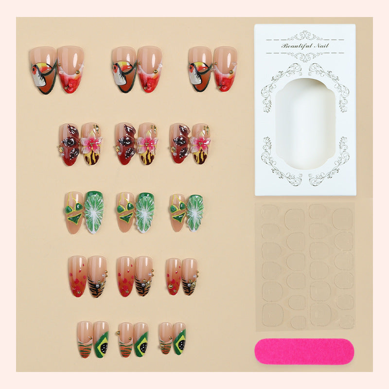 Artistic Tropical Press-On Nail Set Stornfield