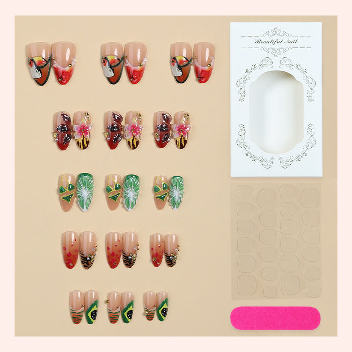 Artistic Tropical Press-On Nail Set Stornfield