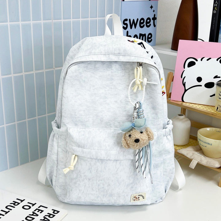 Casual Soft Fabric Backpack with Cute Charm Stornfield