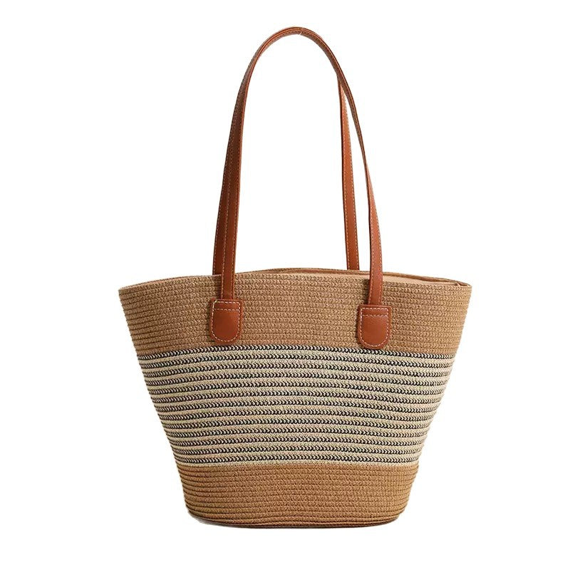 Elegant Bast bag with structured leather handles Stornfield