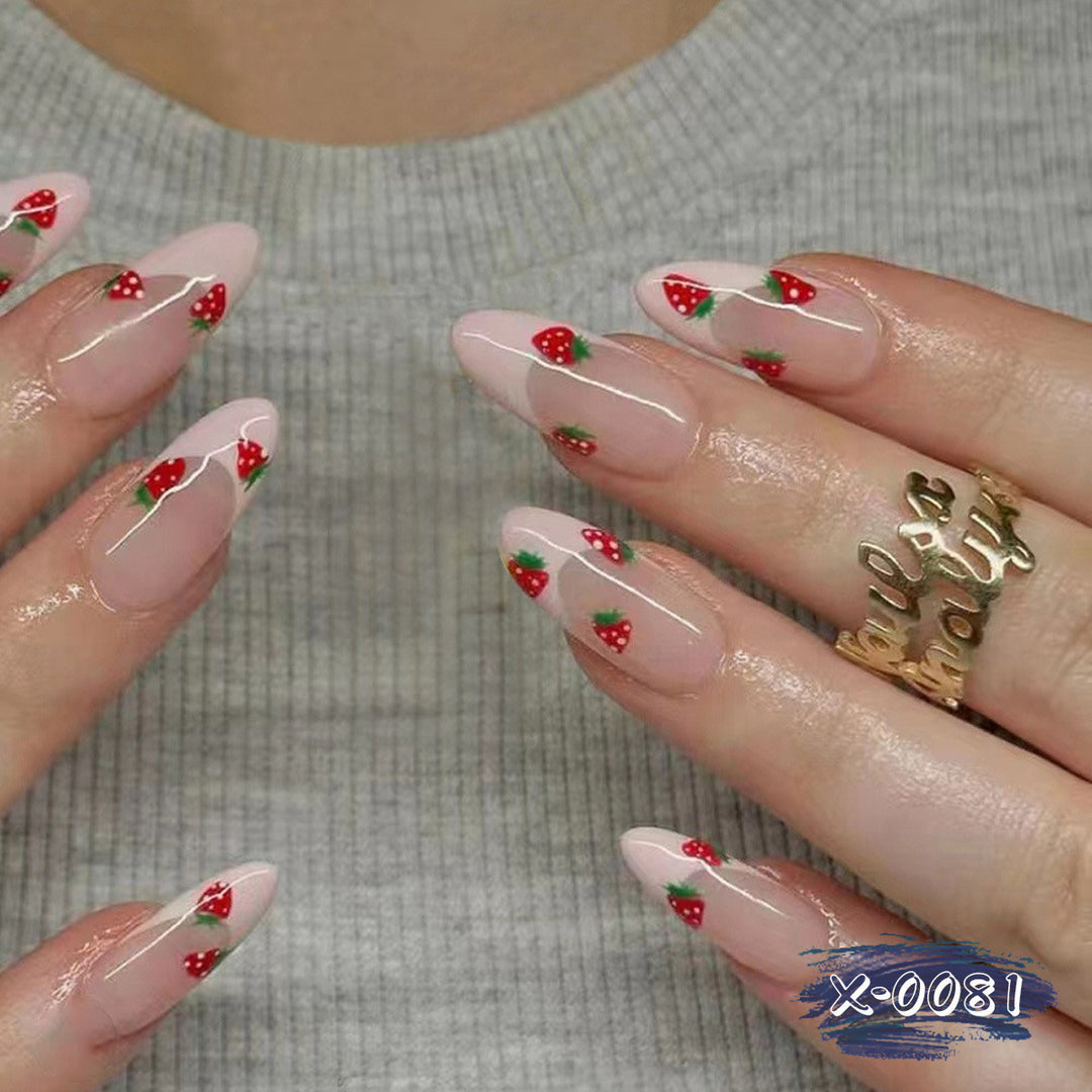 Strawberry-Themed Acrylic Nail Art Kit