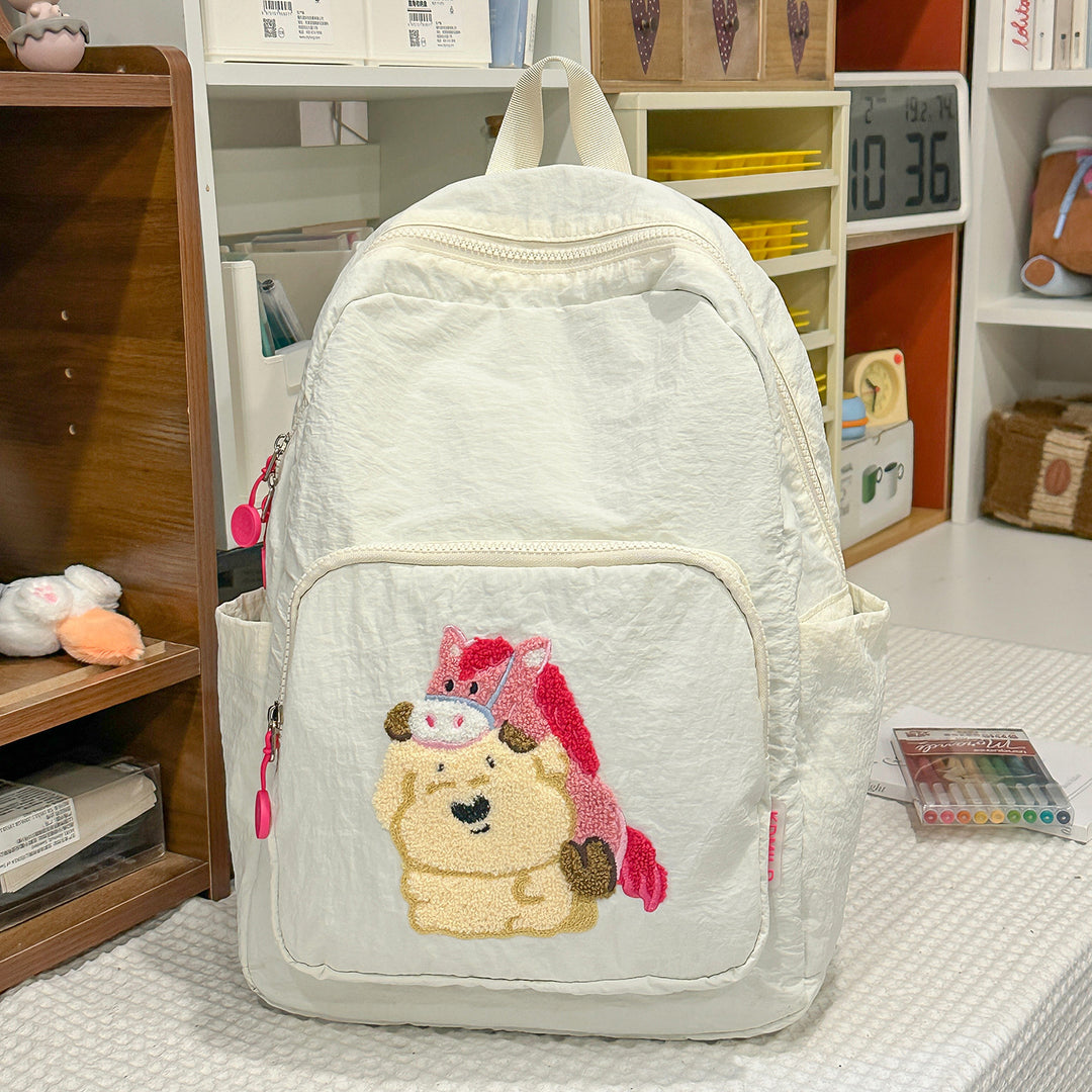 Cartoon Character Embroidered Backpack