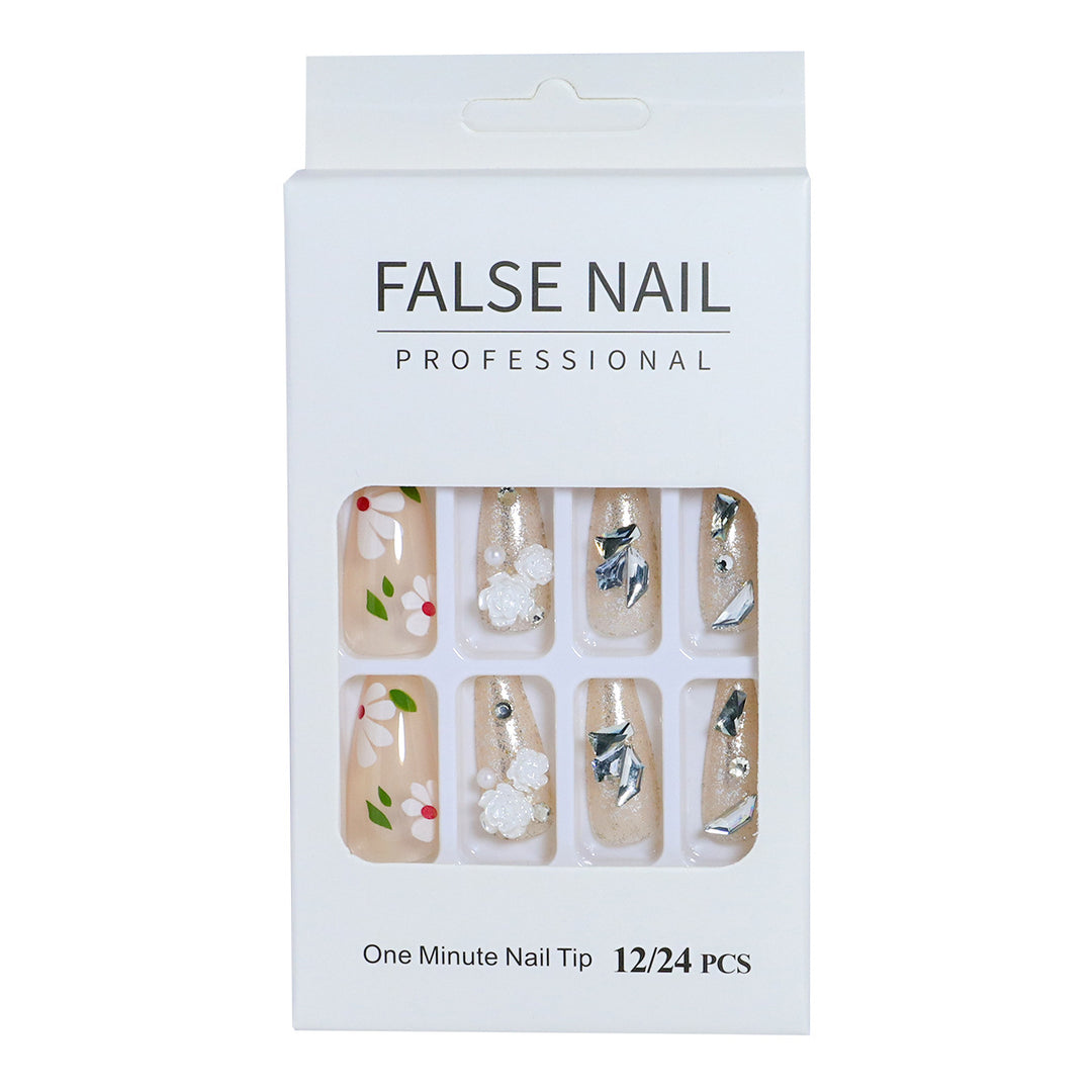 Decorative Press-On Nail Set with 3D Accents Stornfield