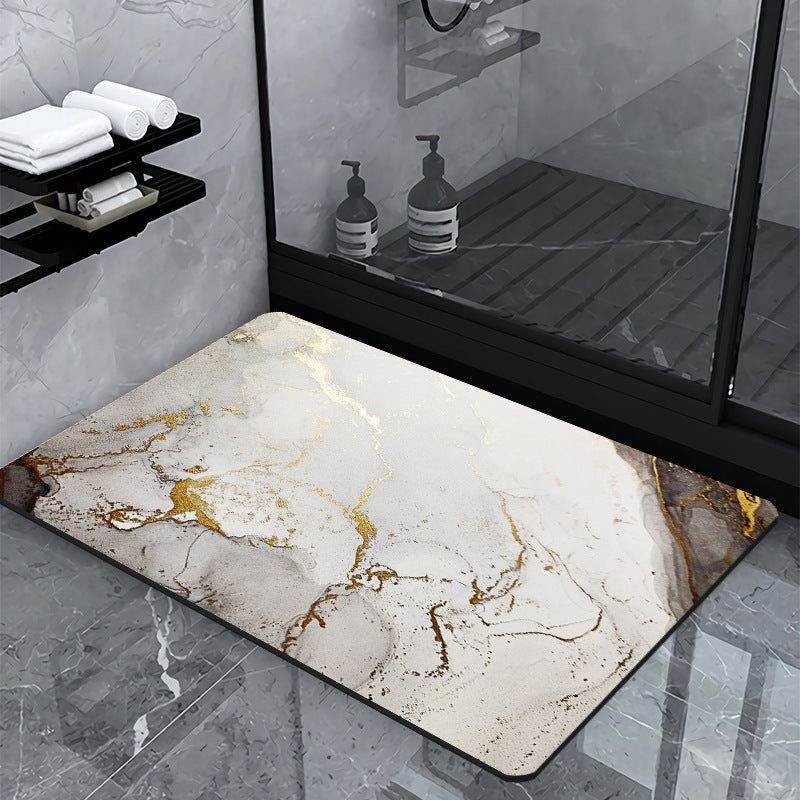 Luxury Marble-Effect Bath Mat Stornfield