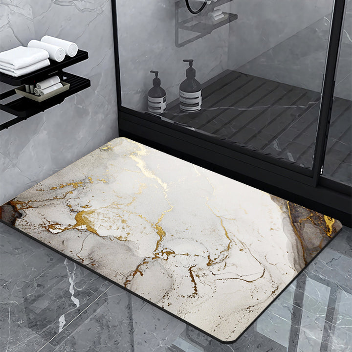 Luxury Marble-Effect Bath Mat Stornfield