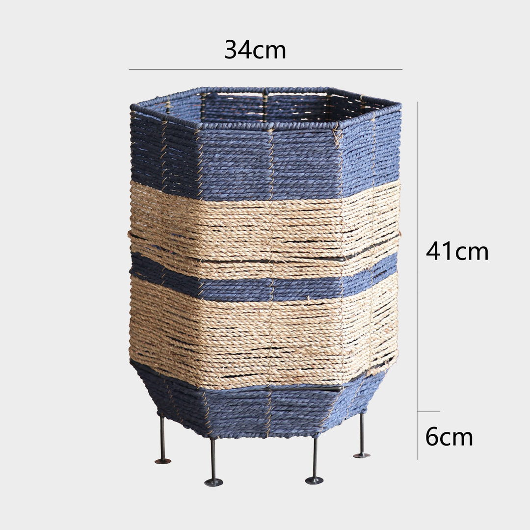 Stylish laundry basket made of rattan with metal legs Stornfield