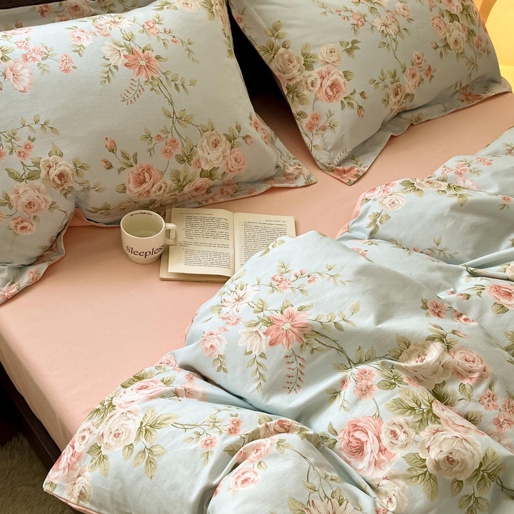 Whimsical Floral Print Duvet Cover Set