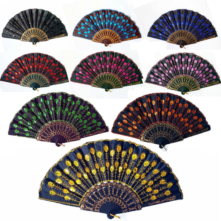 Ladies handcrafted fan with exquisite embroidery Stornfield