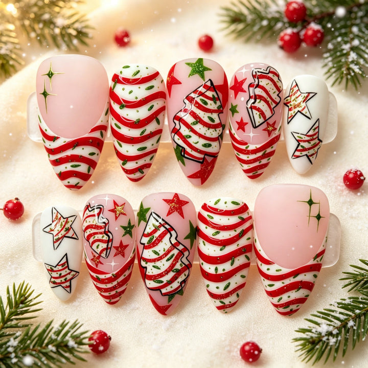 Festive artificial nails with Christmas motifs Stornfield