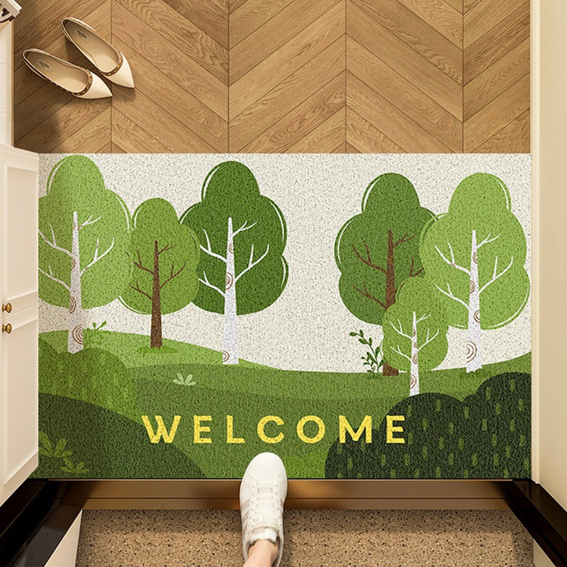 Playful Forest-Themed Indoor Mat