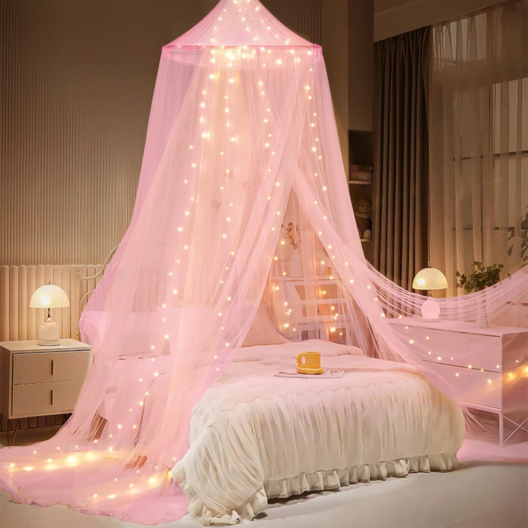 Enchanting Canopy Bed Tent with LED Lights Stornfield