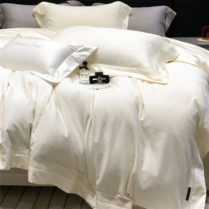 Hotel-Grade Silky Sateen Duvet Cover Set with Ladder-Stitch Hem & Envelope Shams