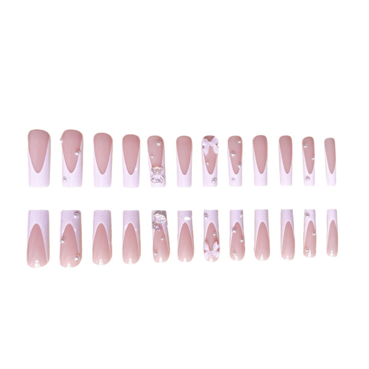 Decorative Press-On Nail Extensions with Floral Accents Stornfield