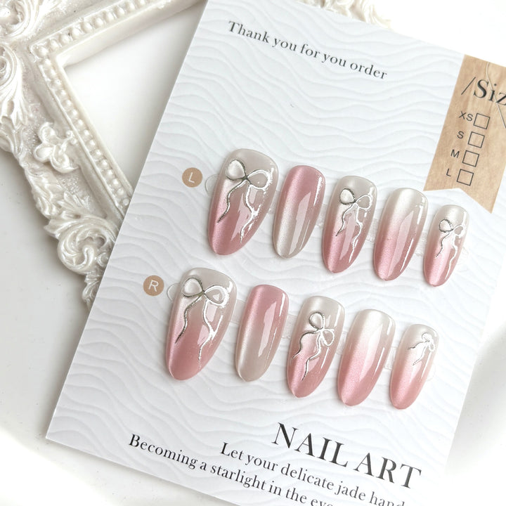 Elegant Rhinestone-Decorated Press-On Nails
