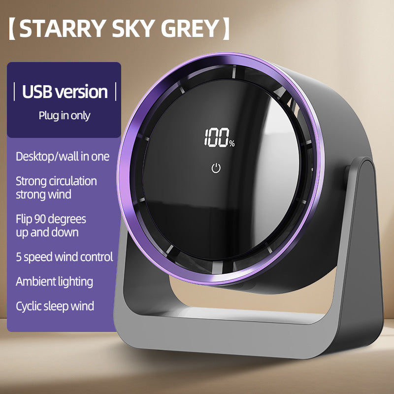 Unisex nan compact rechargeable bladeless desktop air circulator with LED battery display and tilt function Stornfield