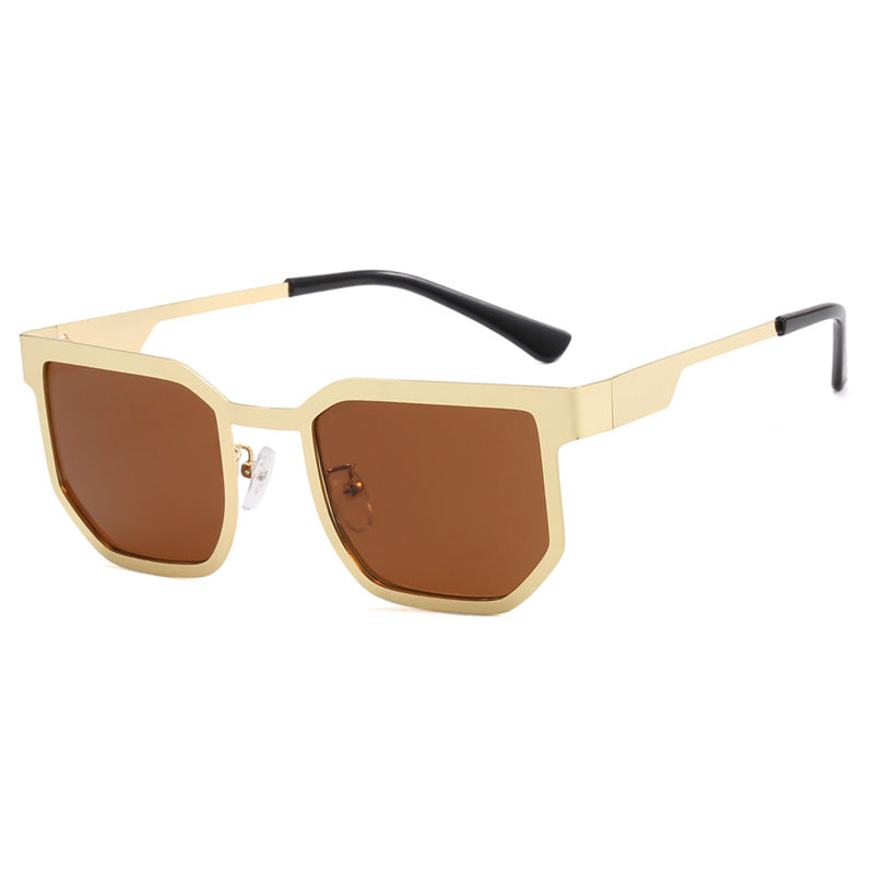 Ladies modern sunglasses in trendy rectangular design with narrow metal frame Stornfield