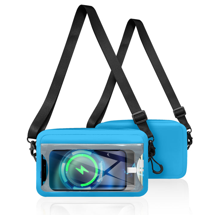 Waterproof shoulder bag with transparent smartphone case Stornfield