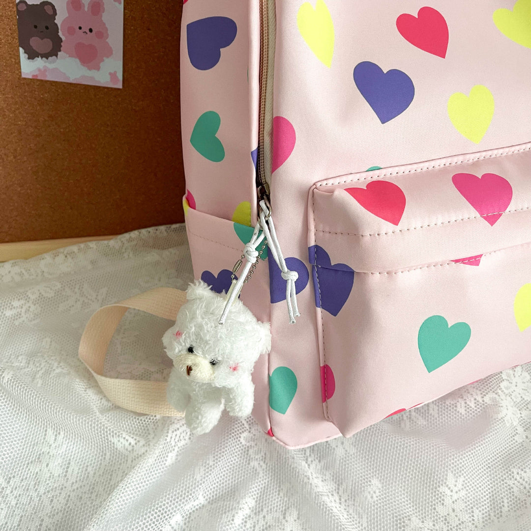 Heart-Patterned Casual Backpack Stornfield