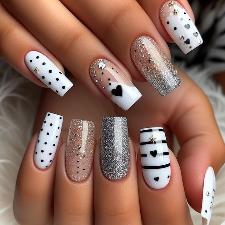 Rhinestone-Embellished Press-On Nail Set Stornfield