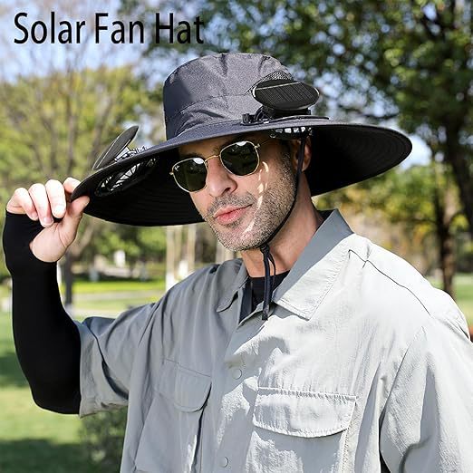Outdoor sun hat with wide brim, integrated ventilation, UV protection, and chin strap Stornfield