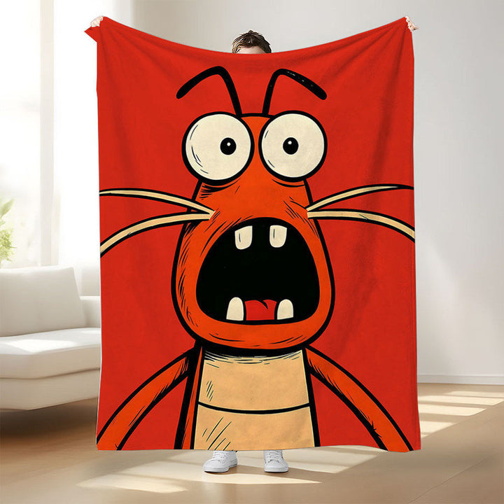 Cartoon Panda-Themed Plush Throw Blanket