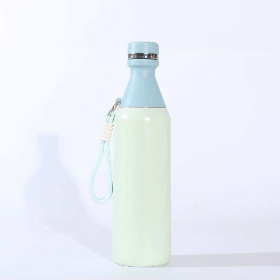 Ladies insulated stainless steel drinking bottle with practical carrying handle Stornfield