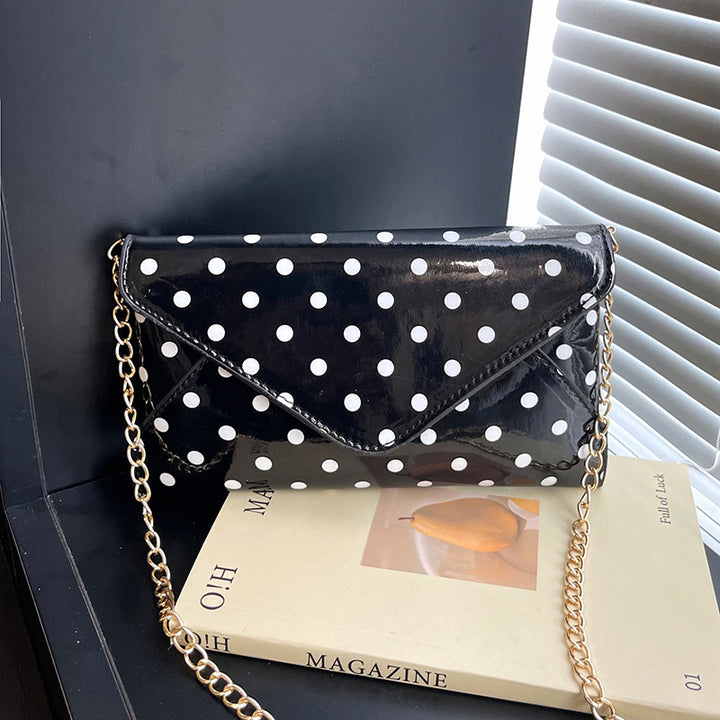 Polka Dot Patent Leather Crossbody Bag