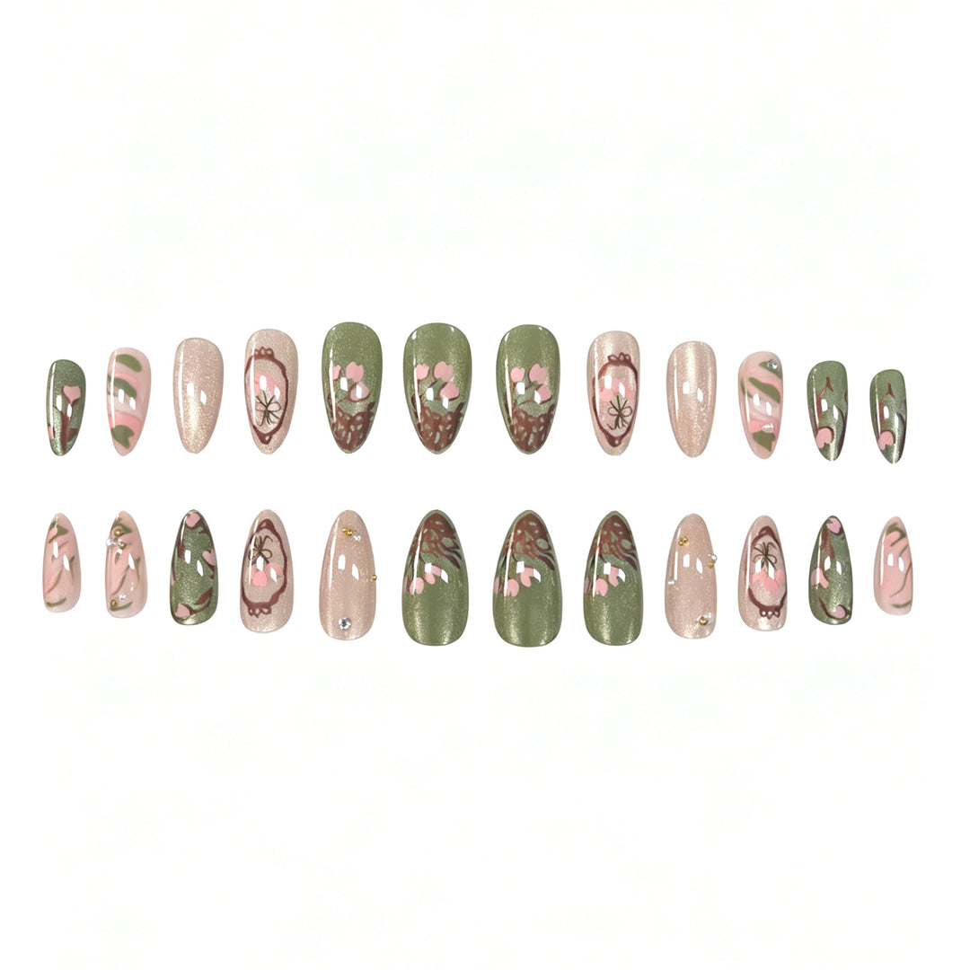 Artistic Floral Press-On Nail Enhancements Stornfield 1789915404