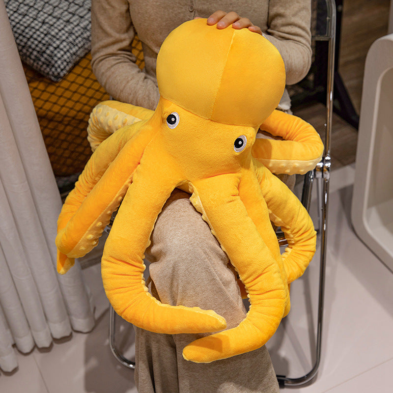 Soft-Octopus Floor Cuddle Pillow with Curled Tentacles and Weighted Huggable Core Stornfield