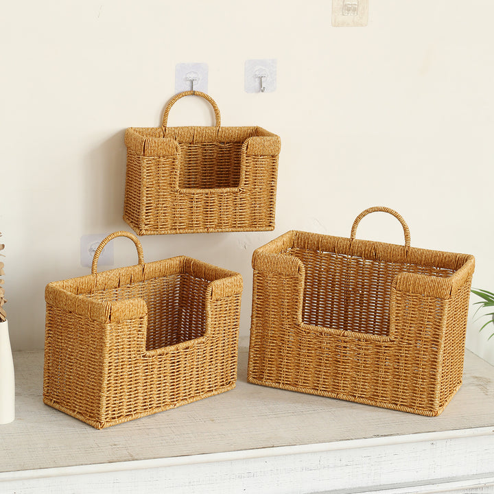 Unisex Handwoven Storage Basket with Practical Carrying Handle Stornfield