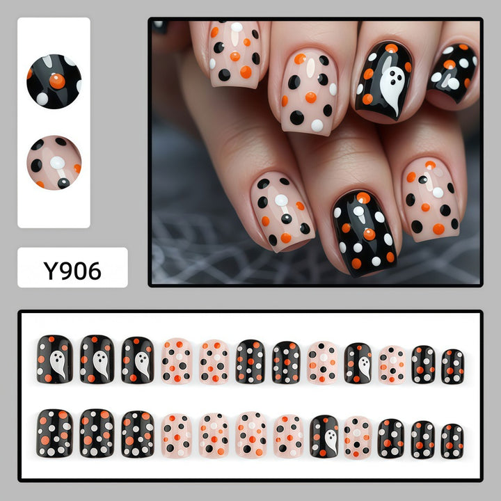 Artificial nails with festive ghost pattern Stornfield