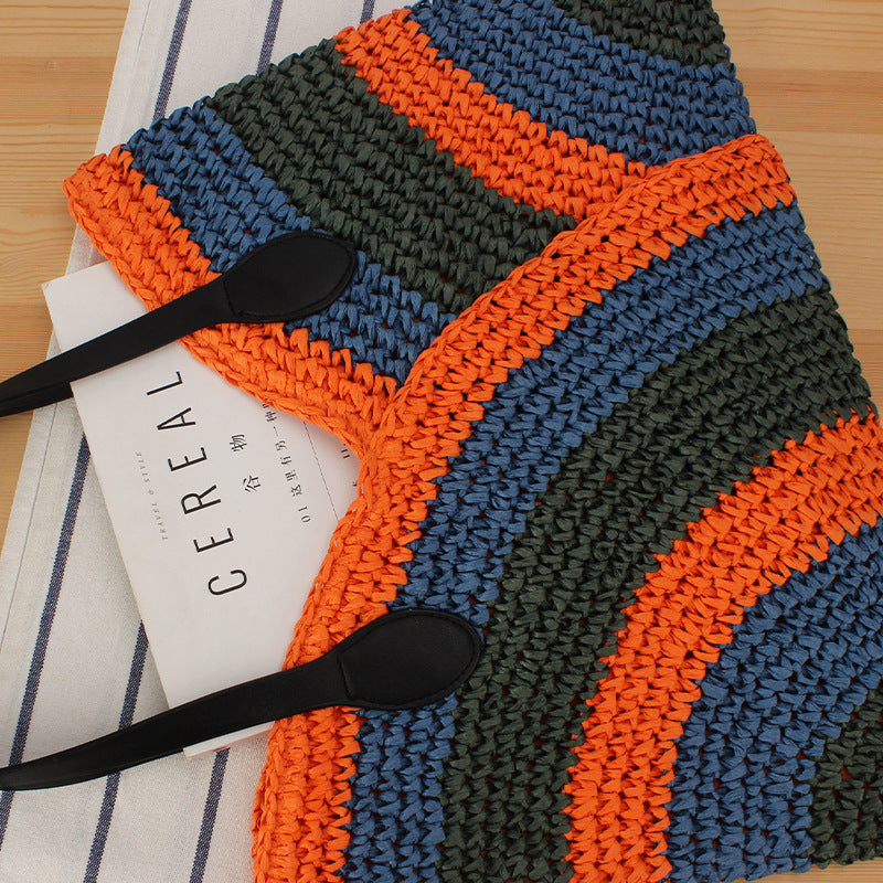 Fashionable Braided Tote Bag with Unique Wave Pattern Stornfield