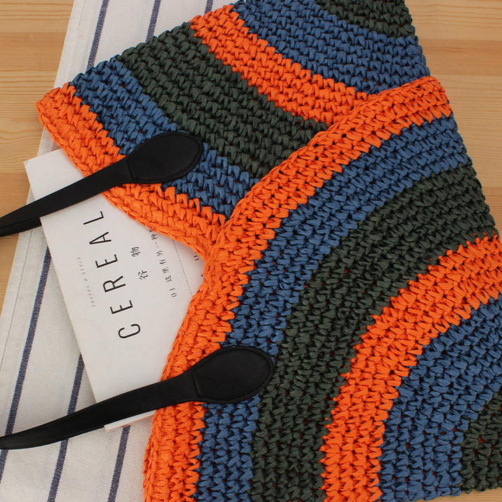 Fashionable Braided Tote Bag with Unique Wave Pattern Stornfield