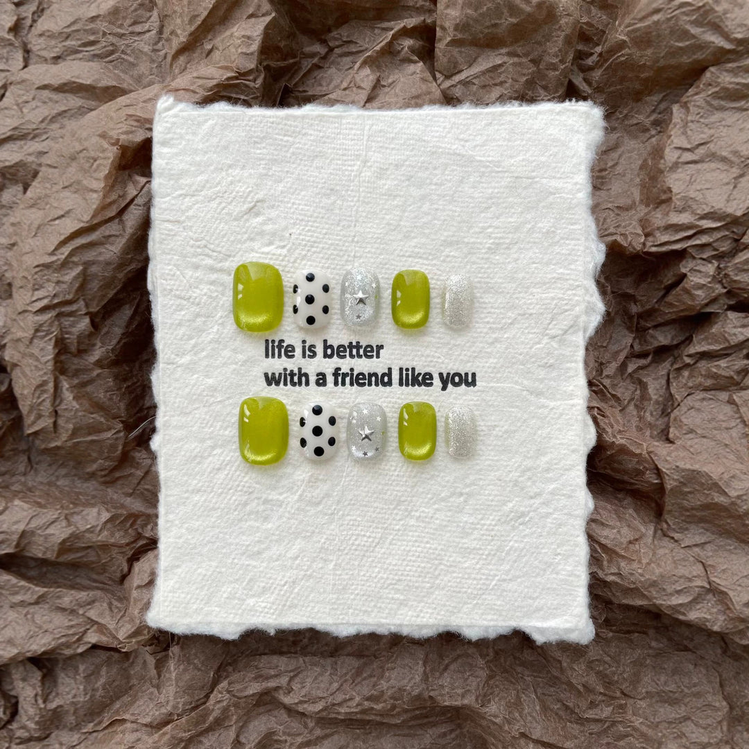 Playful Decorative Press-On Nail Art Set