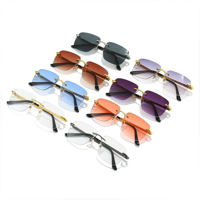 Women's fashionable rectangular semi-rimmed sunglasses with innovative design Stornfield
