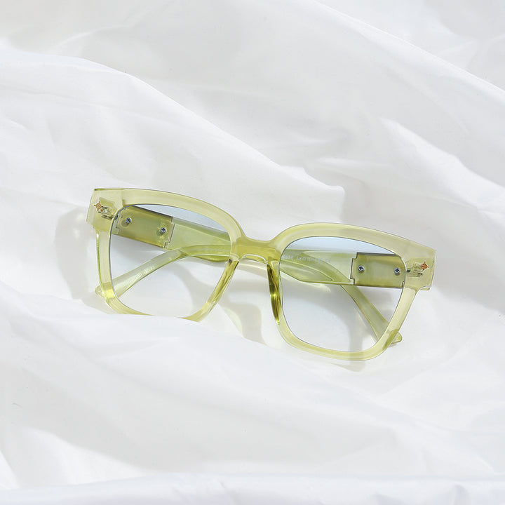 Women's fashionable square sunglasses with transparent frame Stornfield