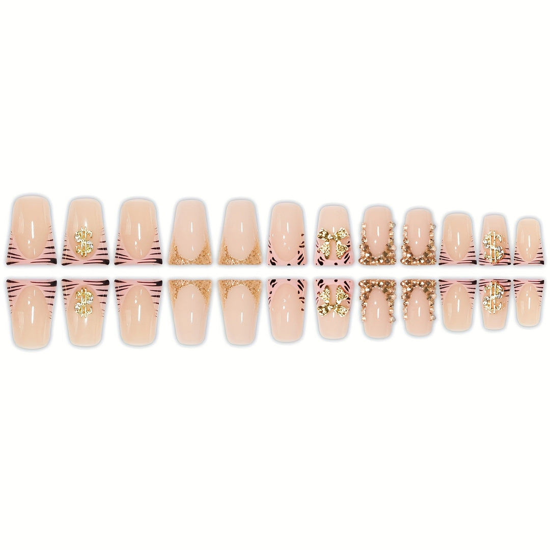 Luxurious 3D Bow-Embellished Press-On Nail Art Set Stornfield