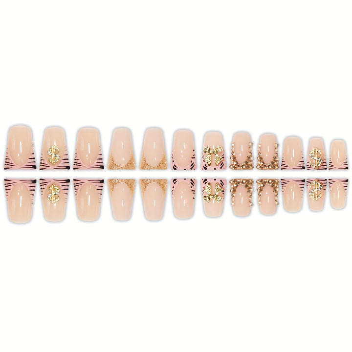 Luxurious 3D Bow-Embellished Press-On Nail Art Set Stornfield