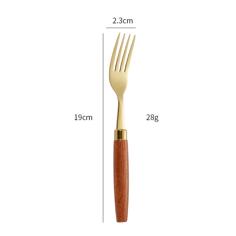 Elegant dessert spoon with ergonomic wooden handle Stornfield