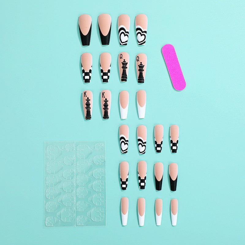 Art Nail Set with Creative Chess Designs Stornfield